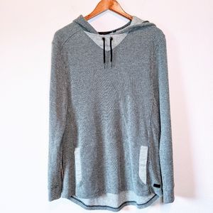 Outpost Gray Ribbed Drawstring Hoodie